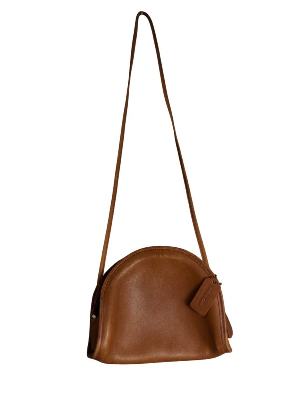 Vintage Coach Kimball Tan Shoulder Crossbody Taco Moon Half Circle Bag